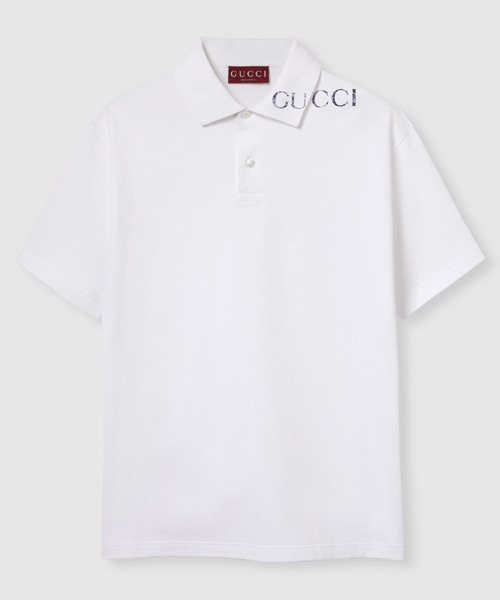 T-31716<br><b>GUCCI</b><br>로고 프린트 코튼 폴로 셔츠</b><br>[매장가-110만원대]