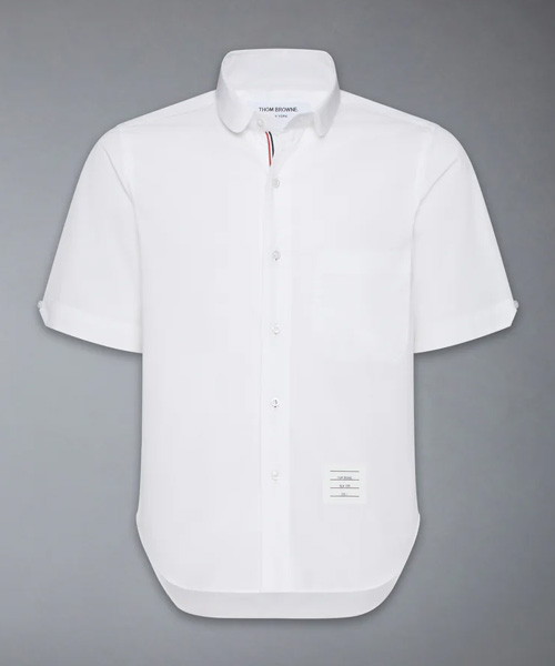 S-5732<br><b>THOM BROWNE</b><br>포플린 라운드 헴 숏 슬리브 셔츠</b><br>[매장가-90만원대]
