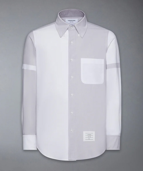 S-5733<br><b>THOM BROWNE</b><br>펀믹스 암밴드 롱 슬리브 셔츠</b><br>[매장가-120만원대]