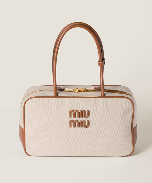 A-44302<br><b>MIU MIU</b><br>캔버스 및 가죽 보 백</b><br>[매장가-430만원대]
