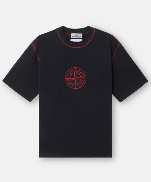 T-31784<br><b>STONE ISLAND</b><br>COMPASS 자수 코튼 저지 티셔츠</b><br>[매장가-30만원대]