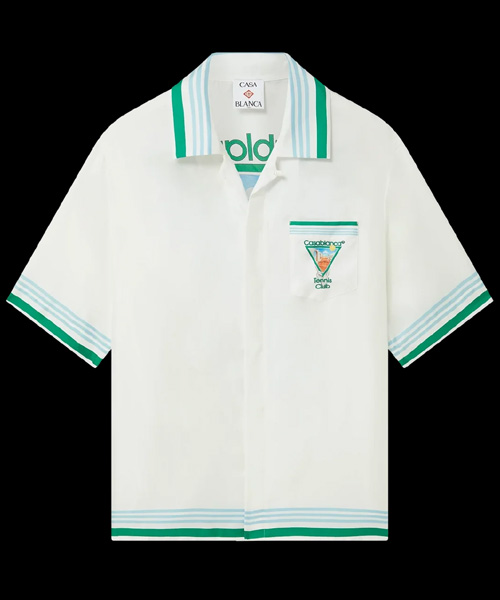 S-5741<br><b>CASABLANCA</b><br>메타피지컬 테니스 아이콘 숏 슬리브 실크 셔츠</b><br>[매장가-120만원대]