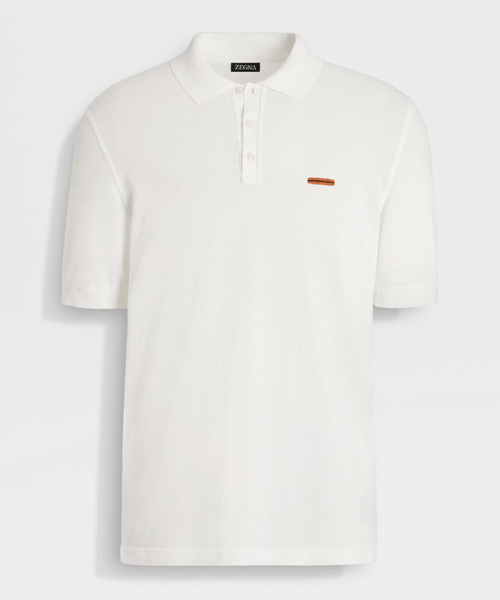 T-31833<br><b>ZEGNA</b><br>옵티컬 화이트 코튼 폴로 셔츠</b><br>[매장가-40만원대]