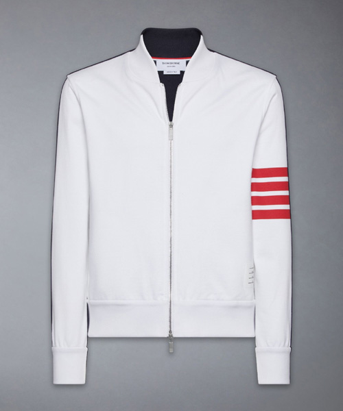 JK-24919<br><b>THOM BROWNE</b><br>4-바 코튼 컬러 블록 봄버 재킷</b><br>[매장가-180만원대]