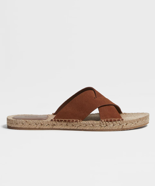 A-44433<br><b>ZEGNA</b><br>다크 FOLIAGE 스웨이드 에스파드류 샌들</b><br>[매장가-100만원대]