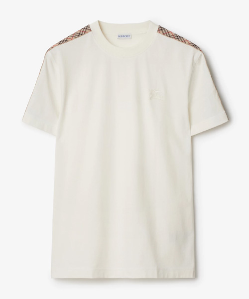 T-31867<br><b>BURBERRY</b><br>체크 트리밍 코튼 티셔츠</b><br>[매장가-60만원대]