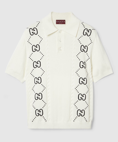 T-31860<br><b>GUCCI</b><br>GG 인타르시아 코튼 니트 폴로 탑</b><br>[매장가-180만원대]