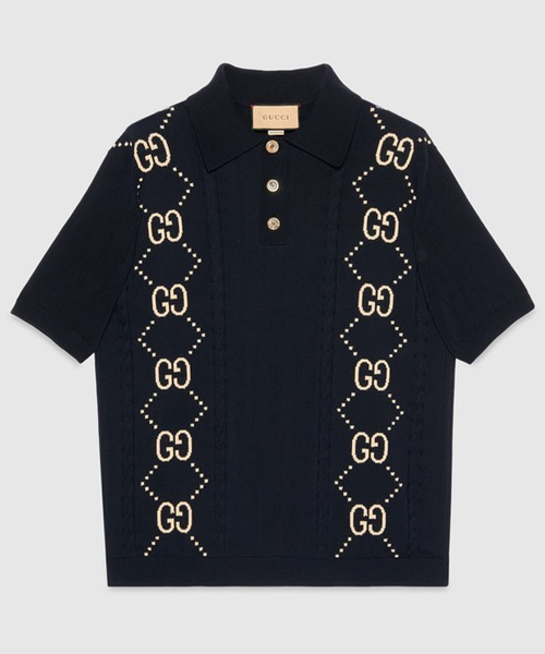 T-31861<br><b>GUCCI</b><br>GG 인타르시아 코튼 니트 폴로 탑</b><br>[매장가-180만원대]