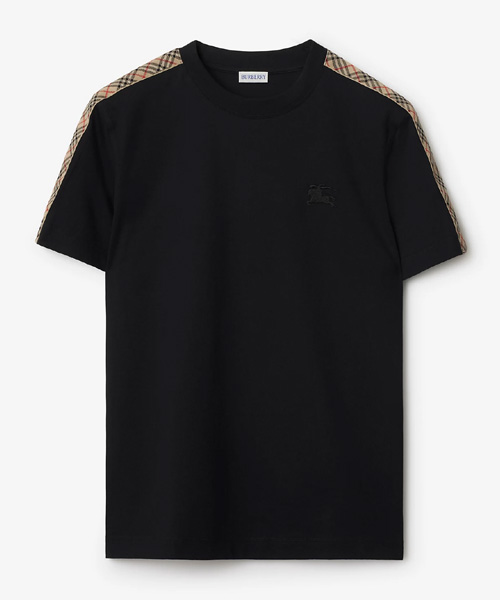 T-31869<br><b>BURBERRY</b><br>체크 트리밍 코튼 티셔츠</b><br>[매장가-60만원대]