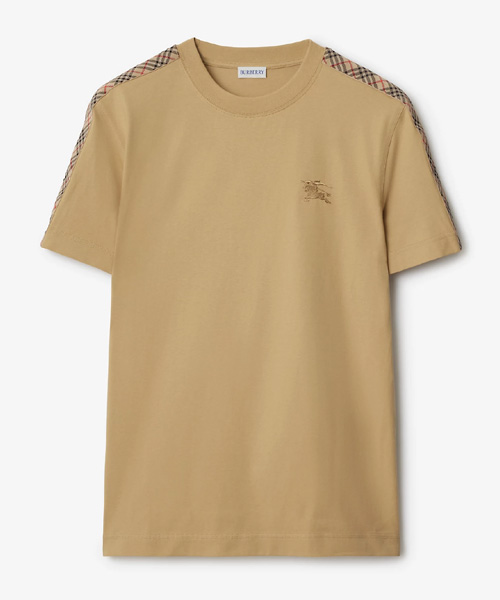 T-31868<br><b>BURBERRY</b><br>체크 트리밍 코튼 티셔츠</b><br>[매장가-60만원대]