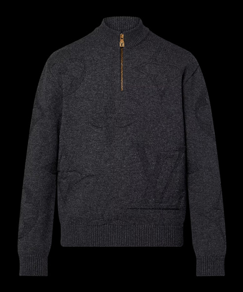 T-31870<br><b>LOUIS VUITTON</b><br>모노그램 자카드 울 하프 지퍼 풀 오버</b><br>[매장가-280만원대]