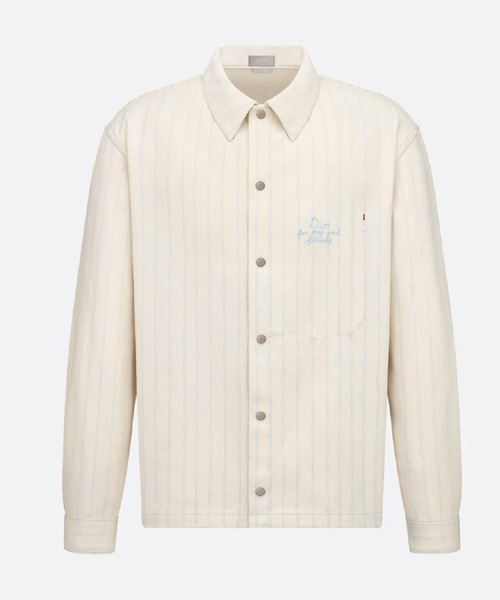S-5779<br><b>DIOR</b><br>화이트 코튼 데님 스트라이프 오버셔츠</b><br>[매장가-260만원대]