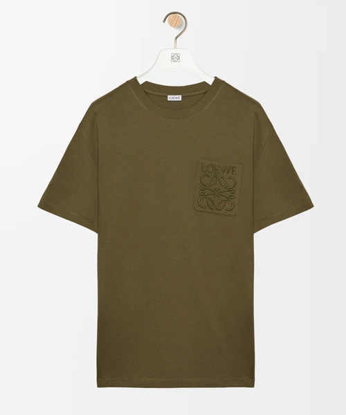 T-31908<br><b>LOEWE</b><br>로고 자수 포켓 코튼 티셔츠</b><br>[매장가-80만원대]