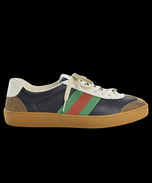 A-44520<br><b>GUCCI</b><br>G74 레더 웹 스니커즈</b><br>[매장가-100만원대]