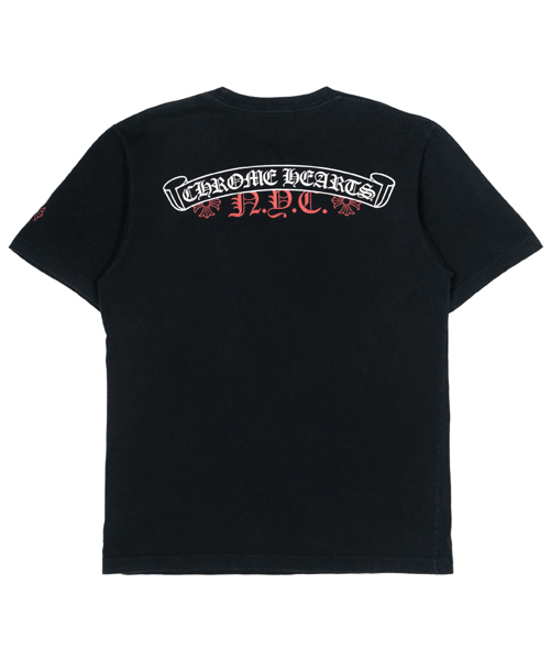 T-31896<br><b>CHROME HEARTS</b><br>USA 스크롤 로고 프린트 코튼 티셔츠</b><br>[매장가-80만원대]