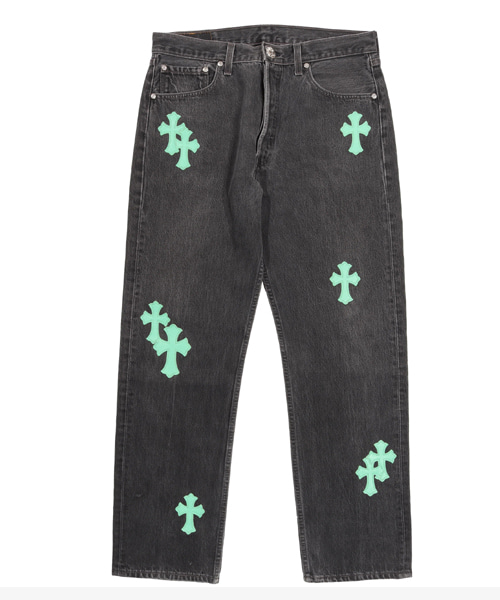 P-16479<br><b>CHROME HEARTS</b><br>크로스 패치 리바이스 데님</b><br>[매장가-1000만원대]