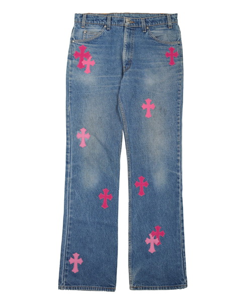 P-16494<br><b>CHROME HEARTS</b><br>크로스 패치 데님 팬츠</b><br>[매장가-800만원대]