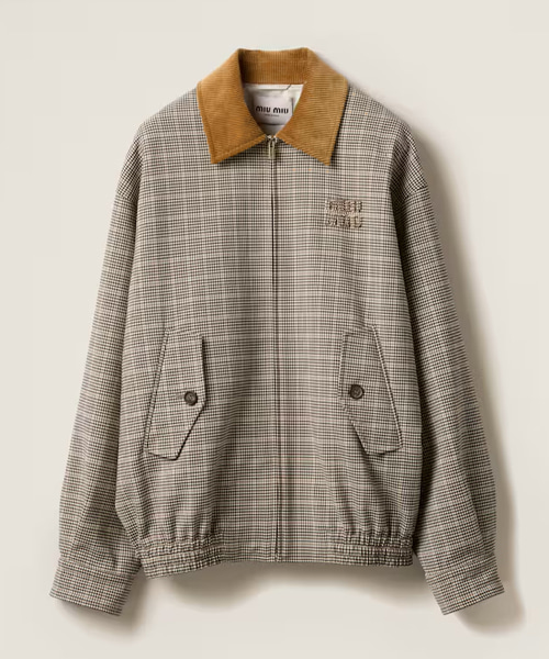 JK-24979<br><b>MIU MIU</b><br>이중 짜임 체크 블루종 재킷</b><br>[매장가-490만원대]