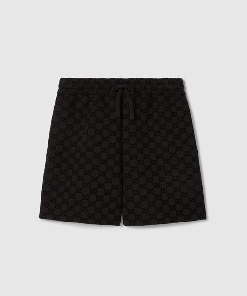 P-16512<br><b>GUCCI</b><br>GG 프린트 저지 농구 쇼츠</b><br>[매장가-210만원대]