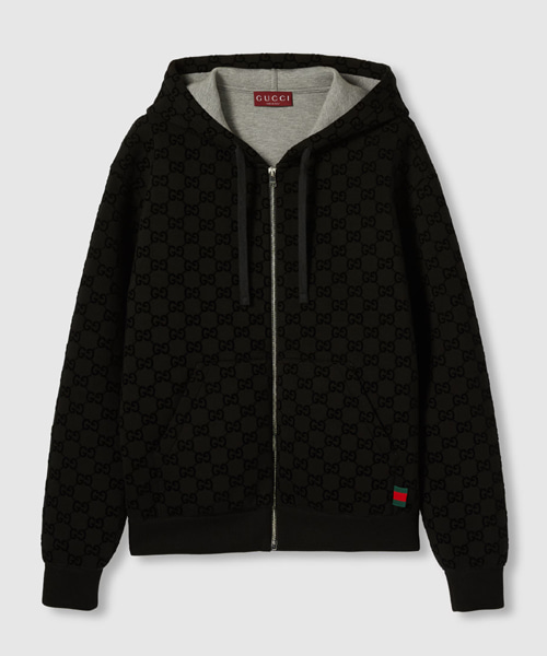 JK-24981<br><b>GUCCI</b><br>GG 프린트 저지 지퍼 후드 스웨트셔츠</b><br>[매장가-280만원대]