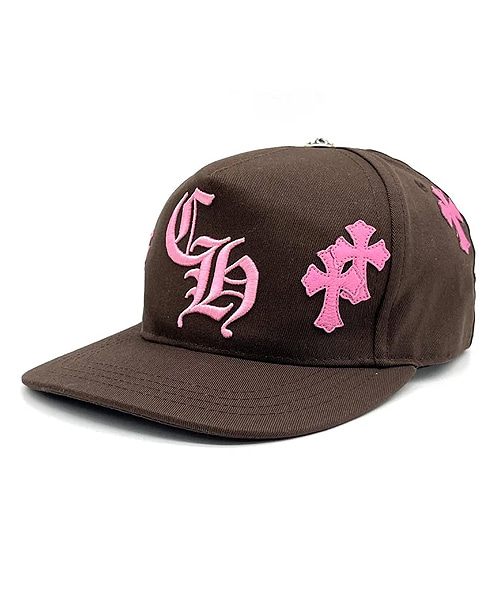 A-44821<br><b>CHROME HEARTS</b><br>CH 자수 핑크 크로스 패치 캡</b><br>[매장가-340만원대]