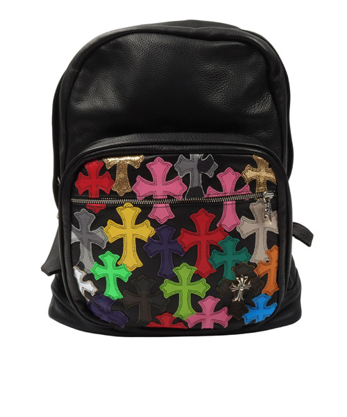 A-43953<br><b>CHROME HEARTS</b><br>레더 멀티컬러 크로스 패치 백팩</b><br>[매장가-1200만원대]