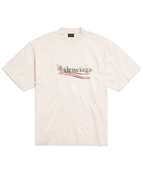 T-31984<br><b>BALENCIAGA</b><br>폴리티컬 스텐실 코튼 티셔츠</b><br>[매장가-90만원대]