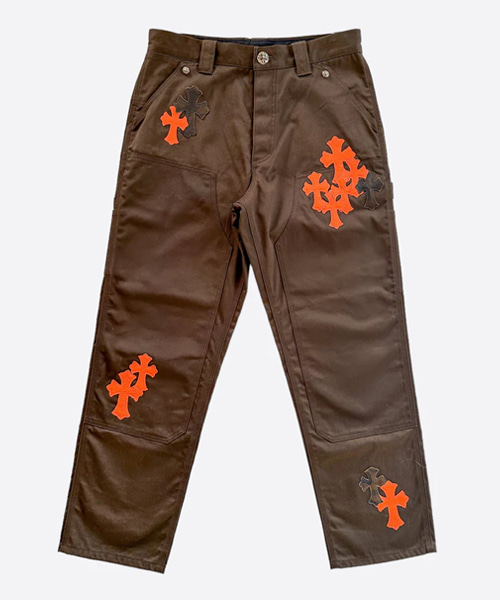 P-16545<br><b>CHROME HEARTS</b><br>가죽 크로스 패치 카펜터 팬츠</b><br>[매장가-1000만원대]