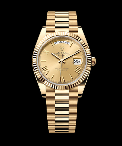 A-44856<br><b>ROLEX</b><br>데이 데이트 40 옐로우 골드</b><br>[매장가-6300만원대]