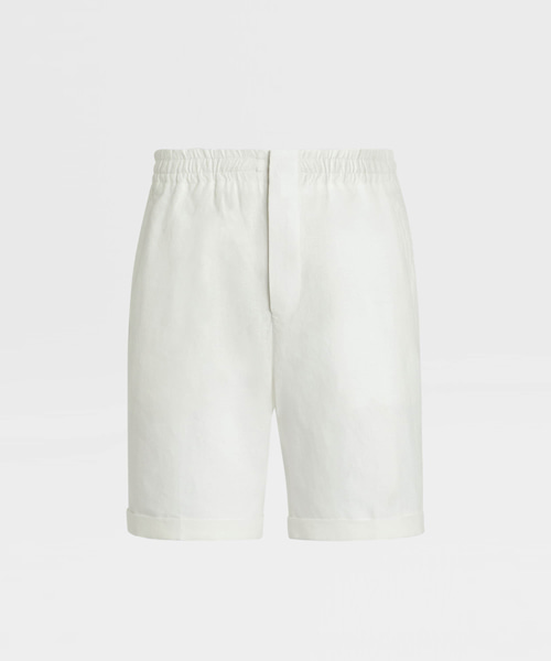 P-16565<br><b>ZEGNA</b><br>오프 화이트 리넨 쇼츠</b><br>[매장가-120만원대]
