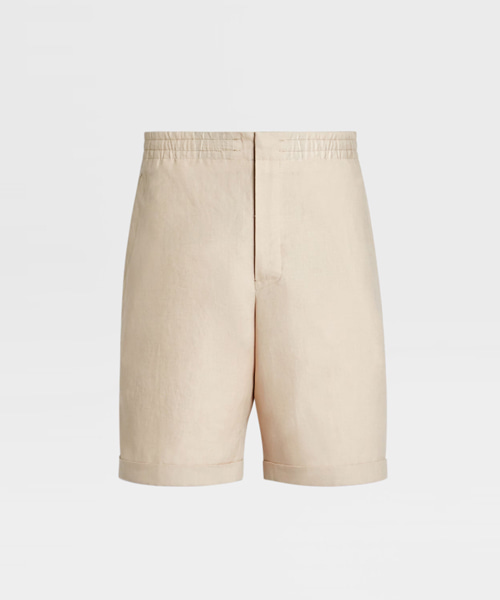 P-16566<br><b>ZEGNA</b><br>오프 화이트 리넨 쇼츠</b><br>[매장가-120만원대]