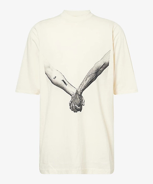 T-32034<br><b>RICK OWENS</b><br>그래픽 프린트 코튼 오버사이즈 티셔츠</b><br>[매장가-60만원대]