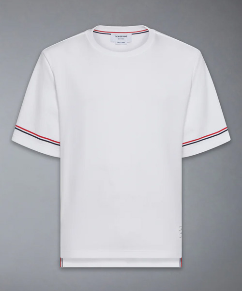 T-32071<br><b>THOM BROWNE</b><br>코튼 럭비 숏 슬리브 티셔츠</b><br>[매장가-90만원대]