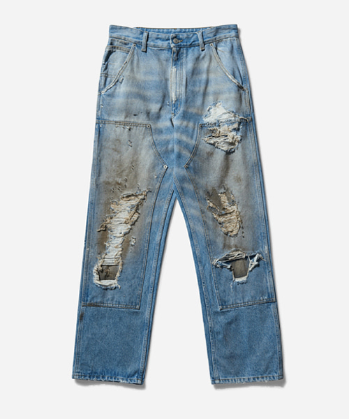P-16586<br><b>MAISON MARGIELA</b><br>데미지 빈티지 워싱 데님 팬츠</b><br>[매장가-100만원대]