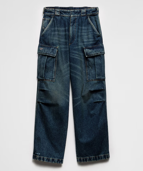 P-16612<br><b>PRADA</b><br>삼각 로고 패치 데님 카고 팬츠</b><br>[매장가-280만원대]