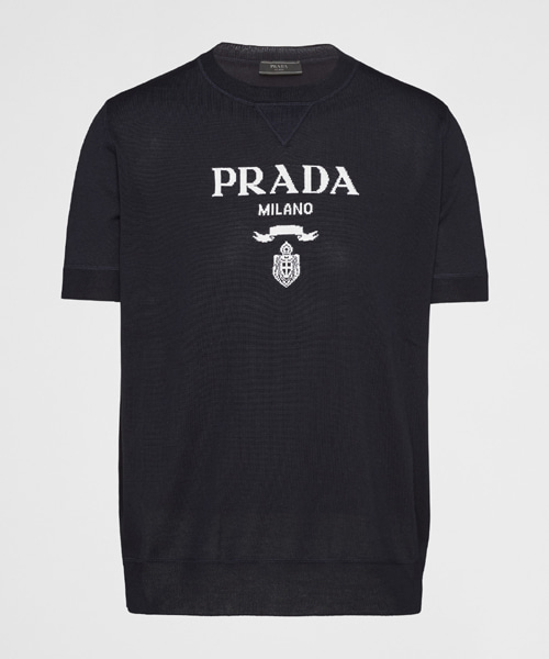 T-32103<br><b>PRADA</b><br>로고 자수 울 & 캐시미어 크루넥 스웨터</b><br>[매장가-200만원대]
