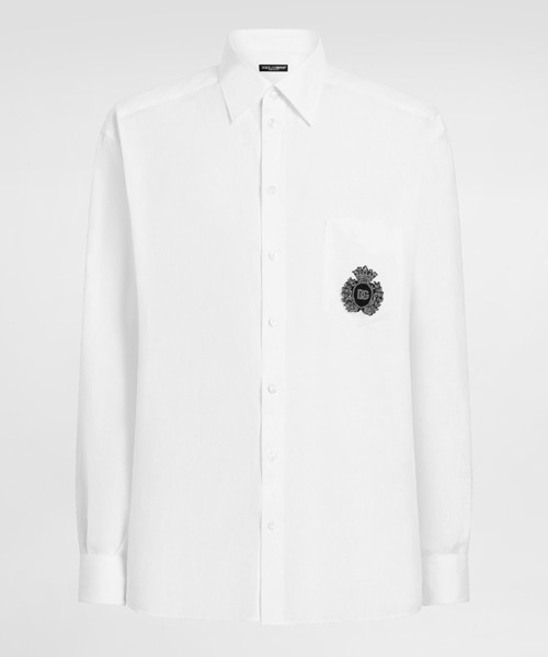 S-5869<br><b>DOLCE & GABBANA</b><br>휘장 패치 리넨 셔츠</b><br>[매장가-160만원대]