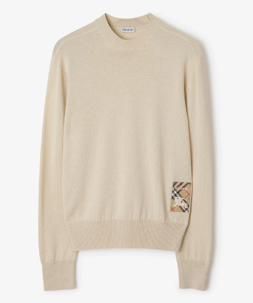 T-32154<br><b>BURBERRY</b><br>체크 라벨 울 스웨터</b><br>[매장가-130만원대]