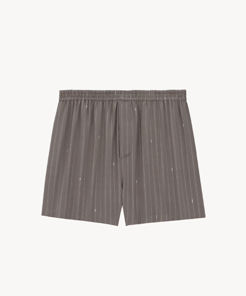P-16696<br><b>SAINT LAURENT</b><br>스트라이프 실크 크레이프 쇼츠</b><br>[매장가-140만원대]