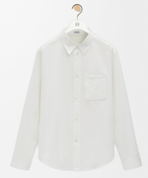 S-5914<br><b>LOEWE</b><br>로고 자수 포플린 코튼 셔츠</b><br>[매장가-120만원대]
