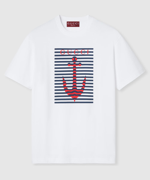 T-32264<br><b>GUCCI</b><br>로고 프린트 코튼 저지 티셔츠</b><br>[매장가-60만원대]