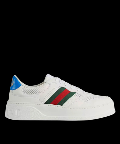 A-45538<br><b>GUCCI</b><br>레더 웹 스니커즈</b><br>[매장가-120만원대]