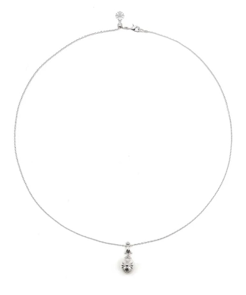 A-45654<br><b>CHROME HEARTS</b><br>미키모토 18K 화이트 골드 크로스 진주 네크리스</b><br>[매장가-3500만원대]