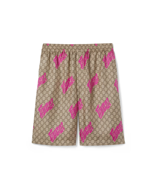 P-16731<br><b>GUCCI</b><br>프린트 실크 트윌 쇼츠</b><br>[매장가-220만원대]