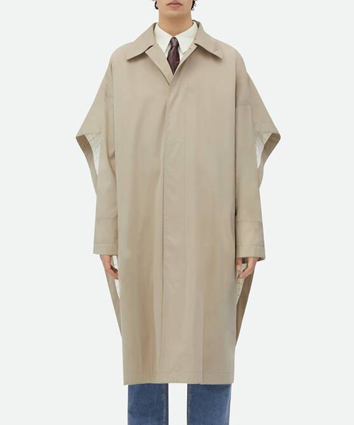 JK-25061<br><b>BOTTEGA VENETA</b><br>체크 안감 코튼 실크 케이프 트렌치 코트</b><br>[매장가-660만원대]