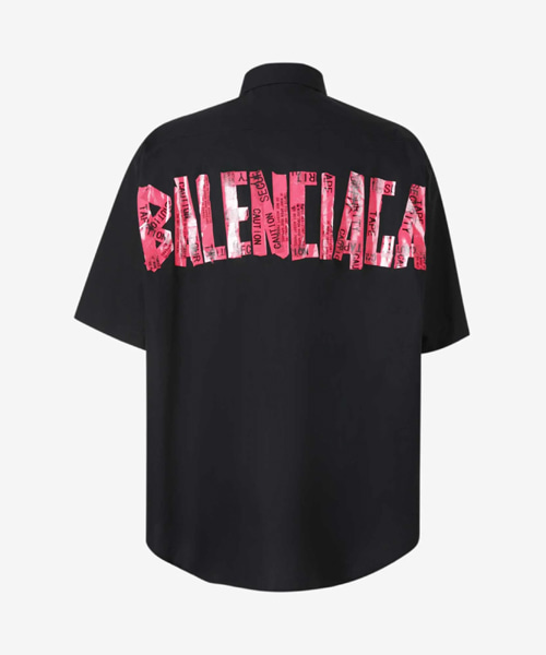 S-5934<br><b>BALENCIAGA</b><br>시큐리티 테이프 숏 슬리브 코튼 셔츠</b><br>[매장가-150만원대]