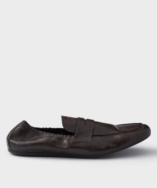 A-45835<br><b>PRADA</b><br>셔플 앤티크 가죽 로퍼</b><br>[매장가-160만원대]