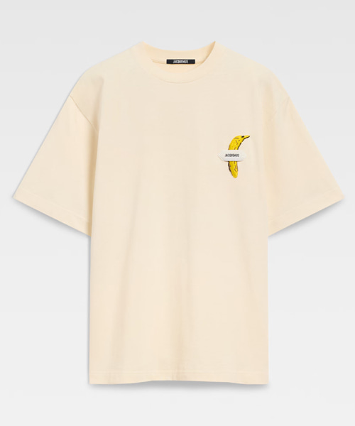 T-32338<br><b>JACQUEMUS</b><br>바나나 숏 슬리브 코튼 티셔츠</b><br>[매장가-30만원대]