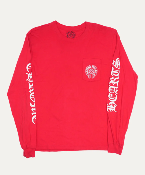 T-32371<br><b>CHROME HEARTS</b><br>홀스슈 로고 포켓 롱 슬리브 티셔츠</b><br>[매장가-70만원대]
