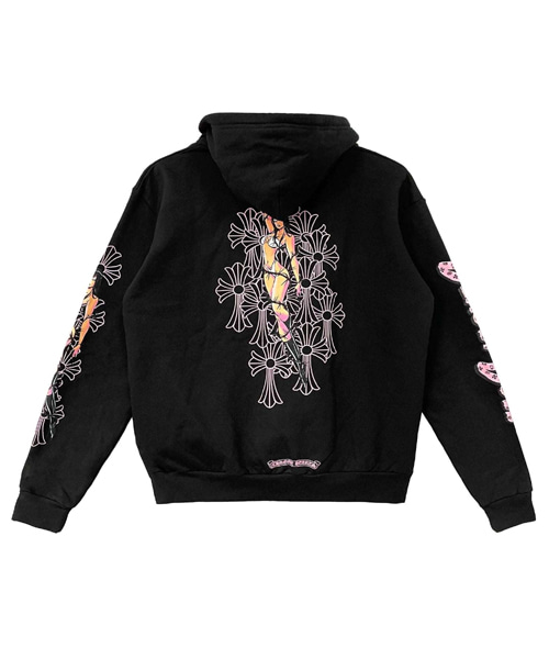 JK-25090<br><b>CHROME HEARTS</b><br>데들리 돌 핑크 크로스 스크롤 집업 후드</b><br>[매장가-500만원대]